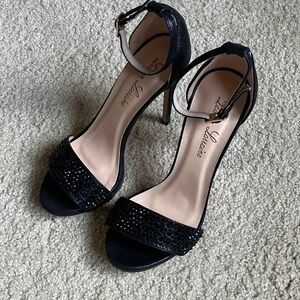 Lauren Lorraine Black Ankle Strap Heels